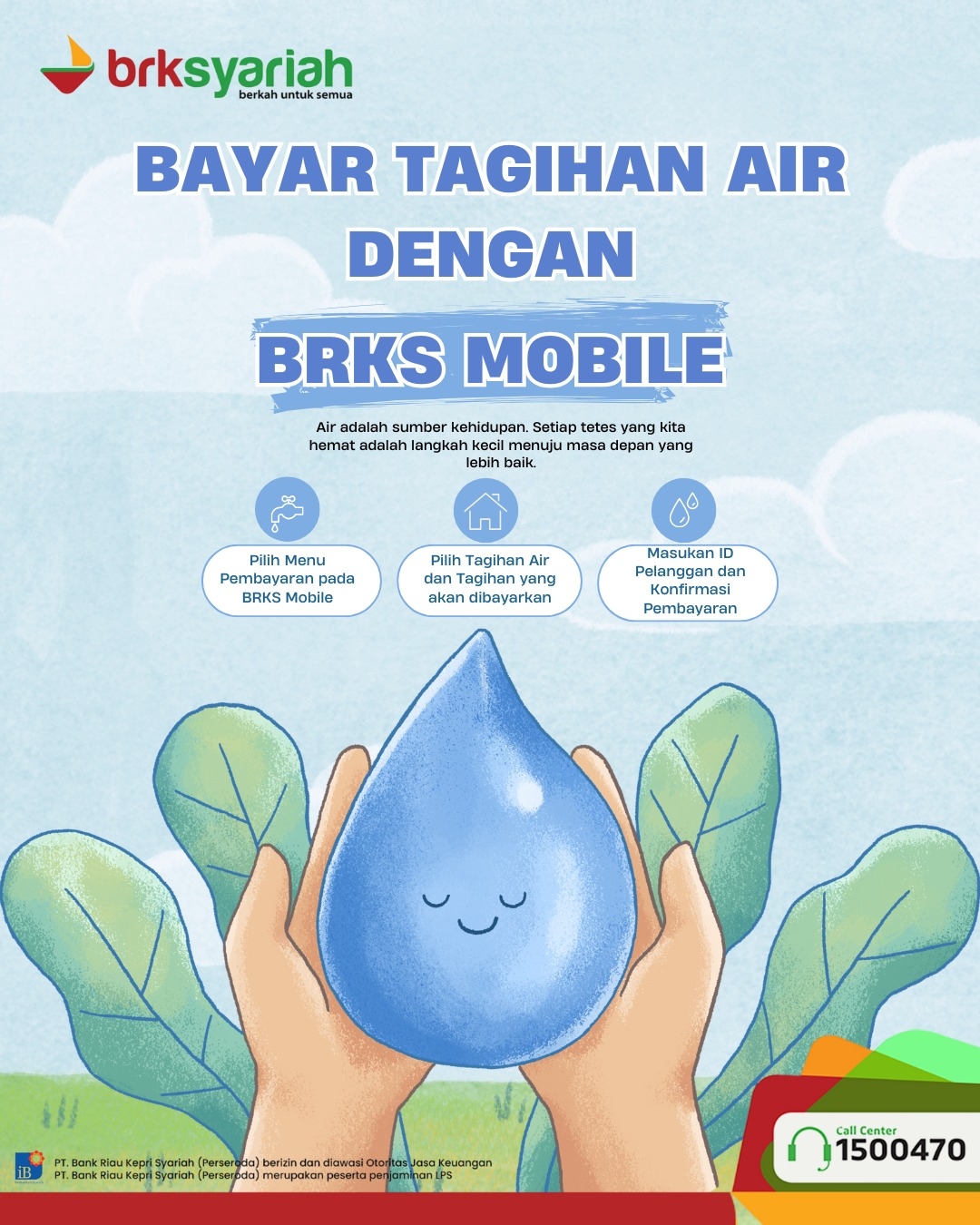 Bayar Tagihan Air Perumda Air Minum Tirta Lingga Melalui BRKS Mobile Dari BRKSyariah